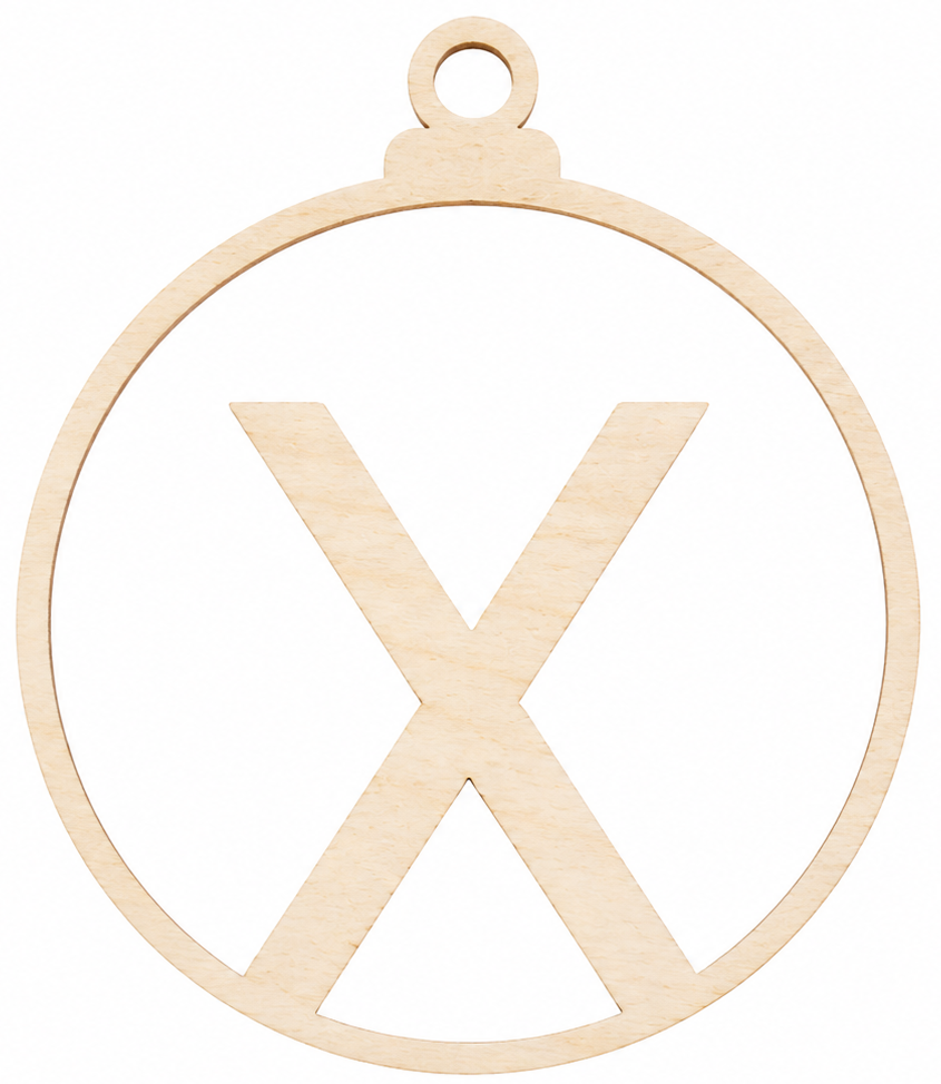 Wooden Christmas bauble with letter