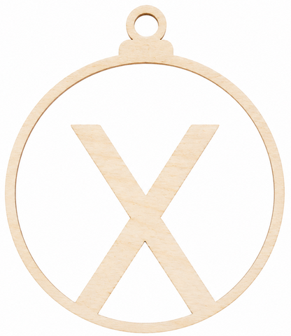 Wooden Christmas bauble with letter