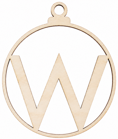 Wooden Christmas bauble with letter