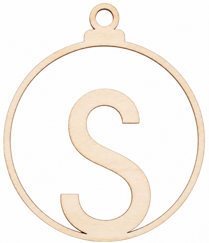 Wooden Christmas bauble with letter