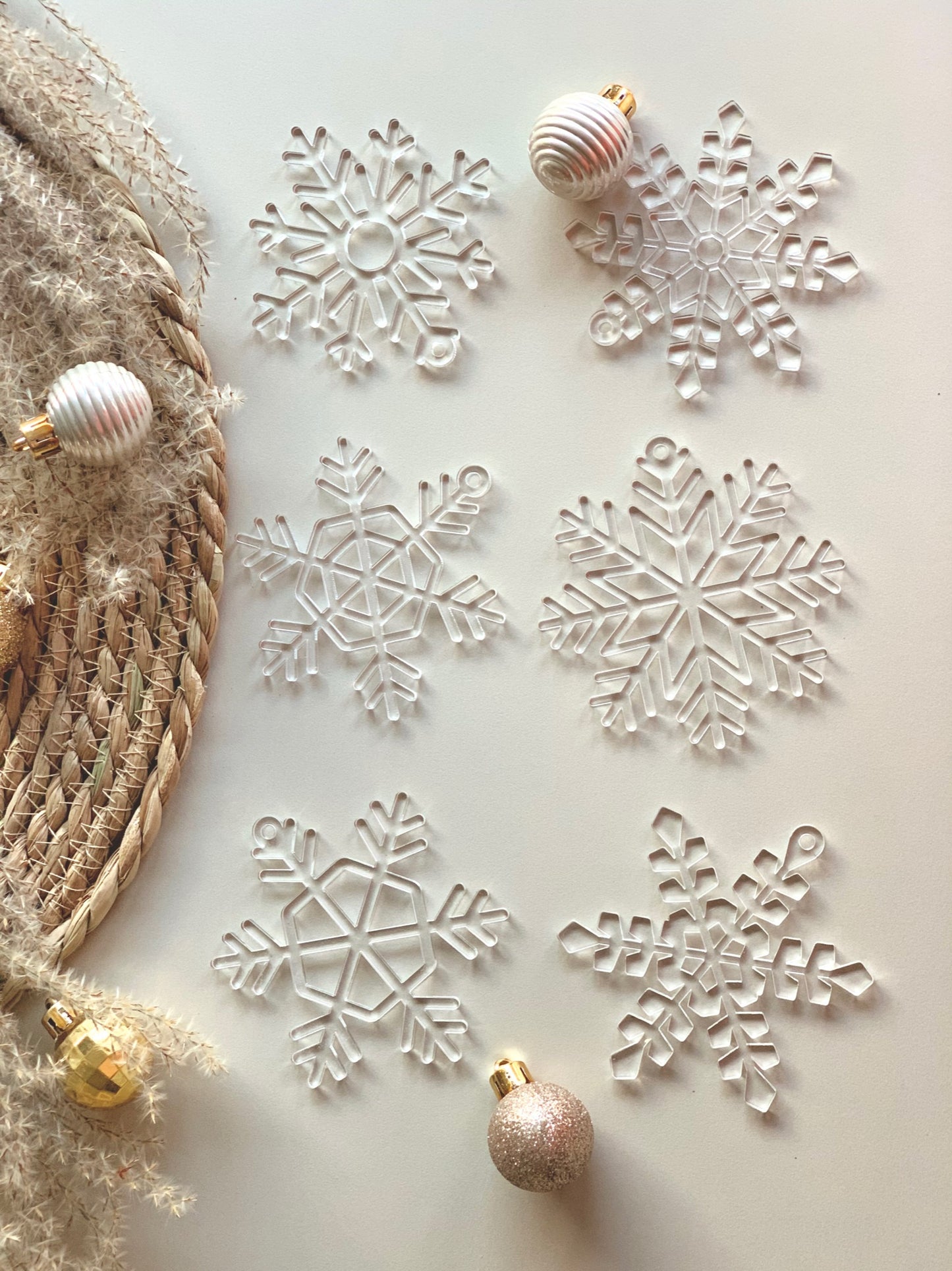 Christmas tree hangers - Snowflakes - transparent