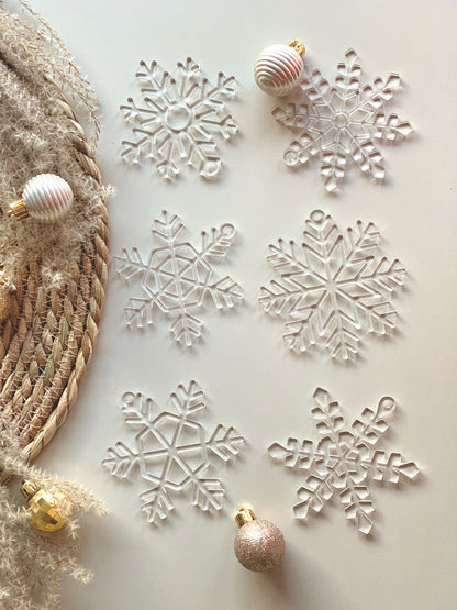 Christmas tree hangers - Snowflakes - transparent