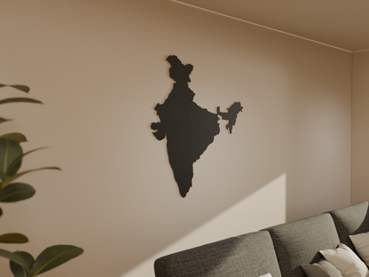 Houten landkaart - Indië