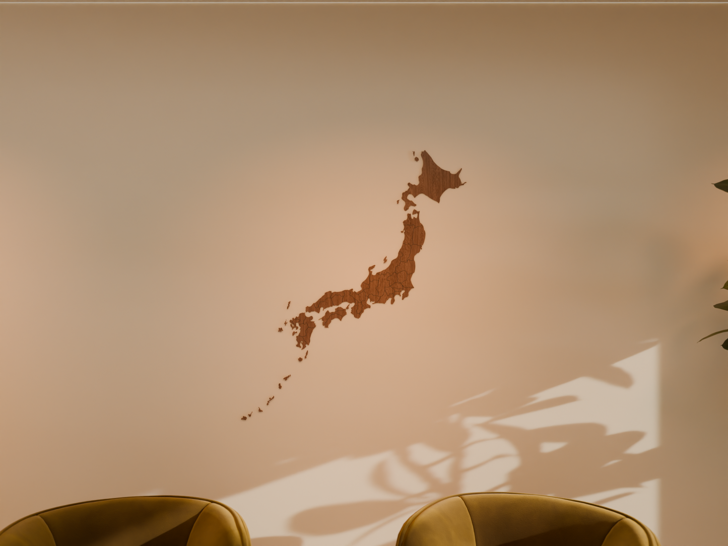 Houten landkaart - Japan