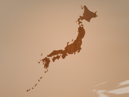 Houten landkaart - Japan