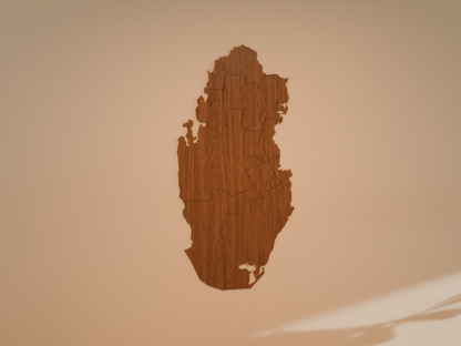 Houten landkaart - Qatar