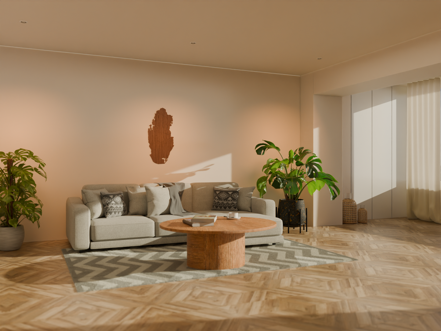 Houten landkaart - Qatar