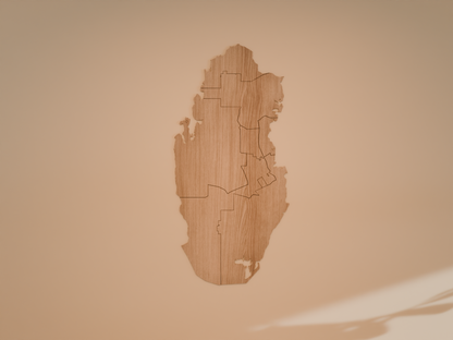 Houten landkaart - Qatar