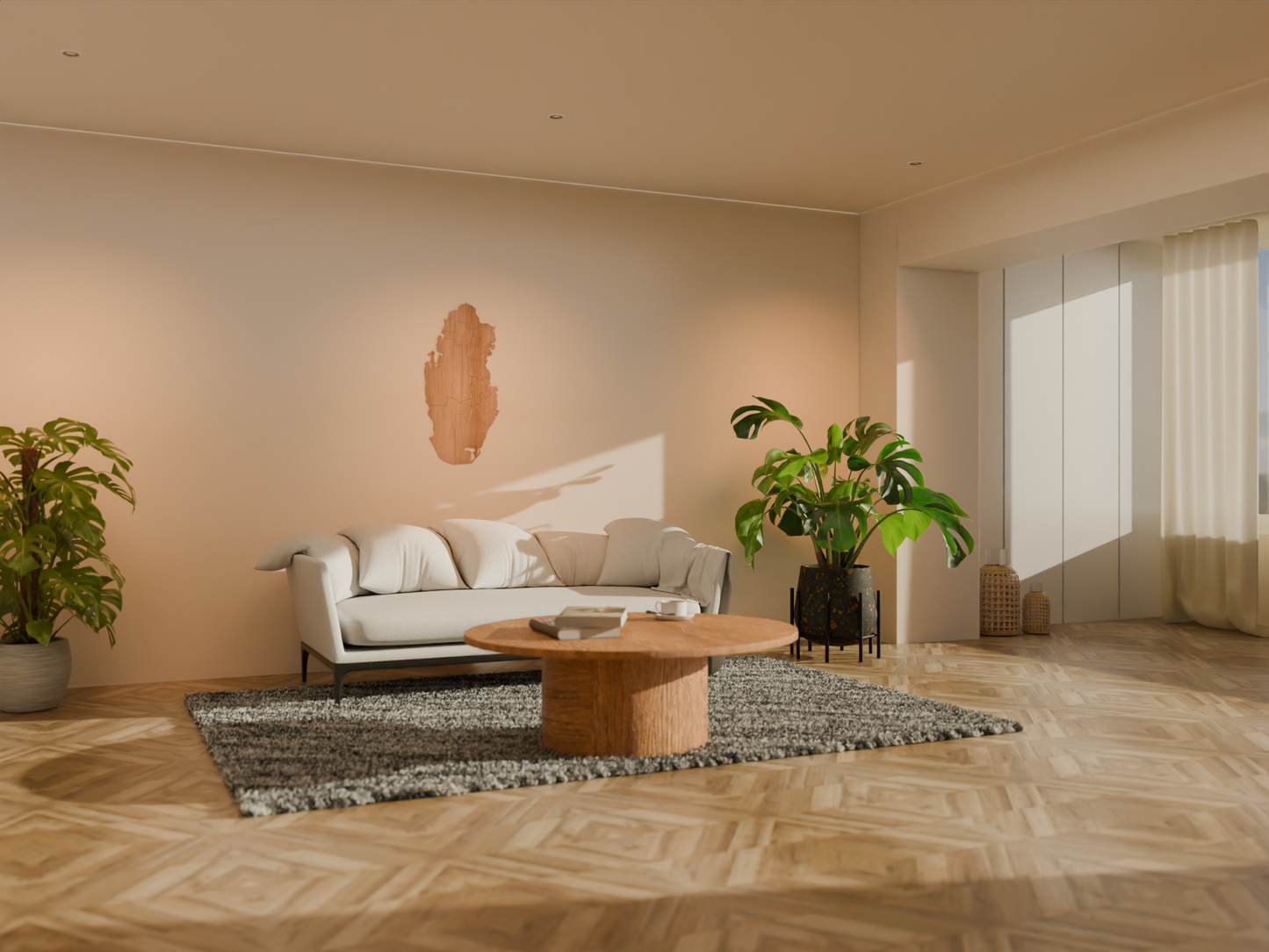 Houten landkaart - Qatar