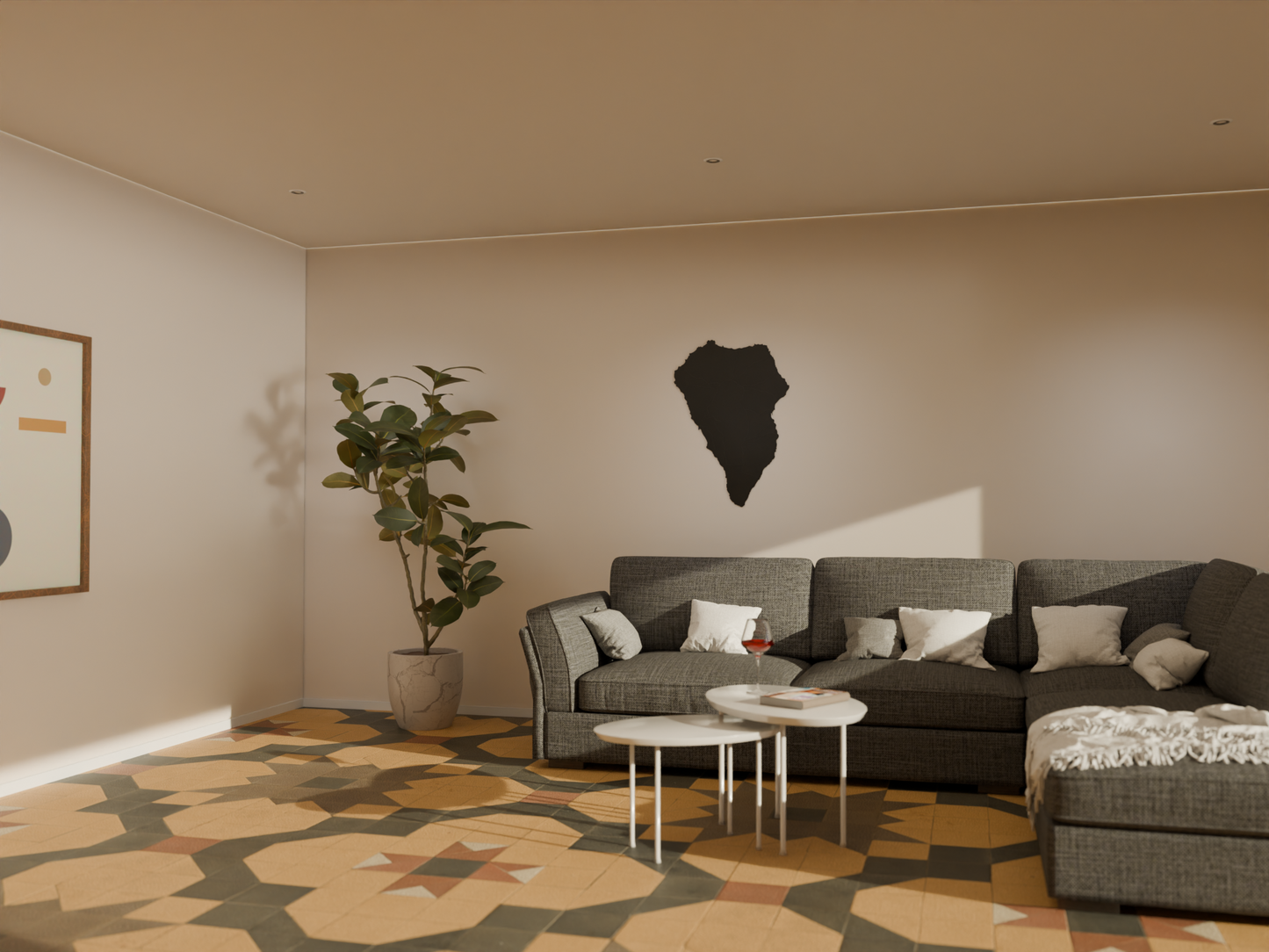 Houten landkaart - La Palma