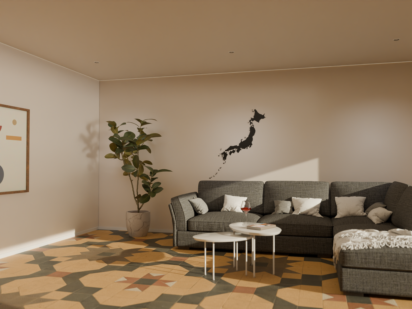 Houten landkaart - Japan