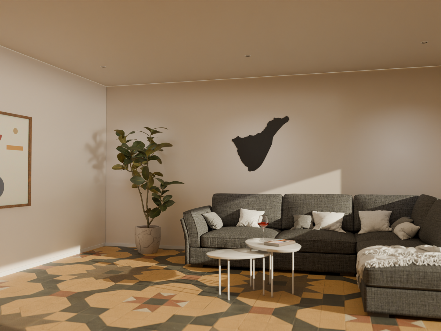 Houten landkaart - Tenerife