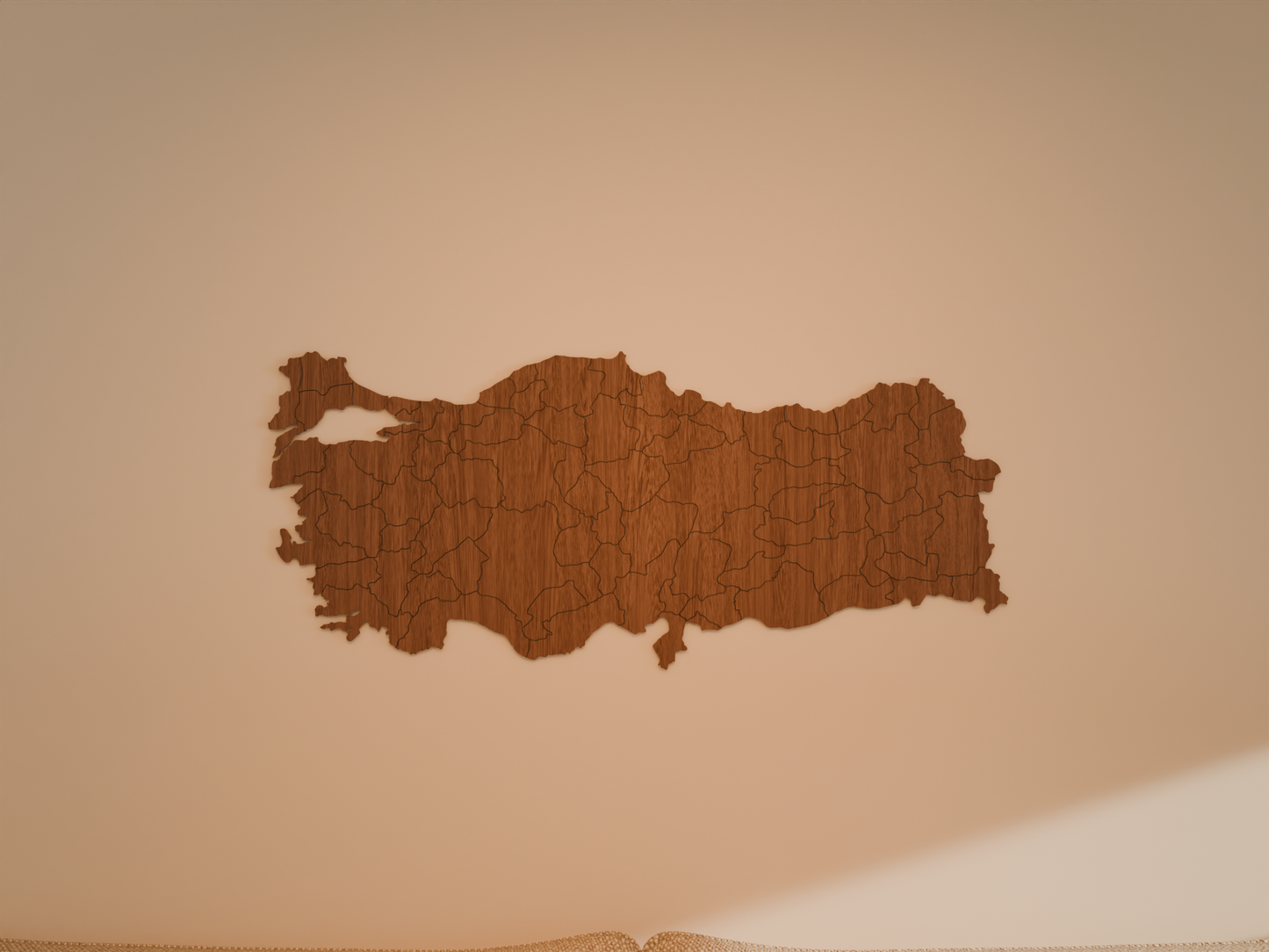 Houten landkaart - Turkije