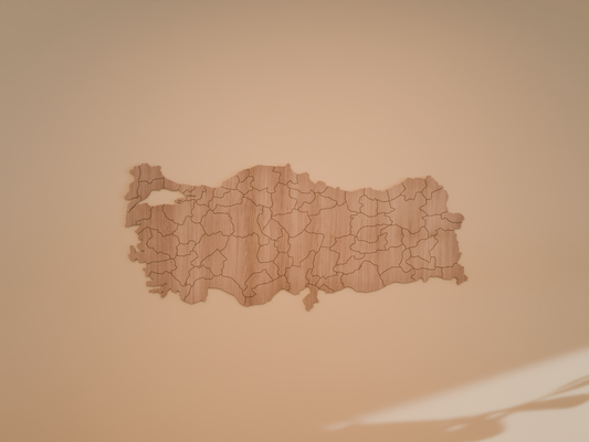 Houten landkaart - Turkije