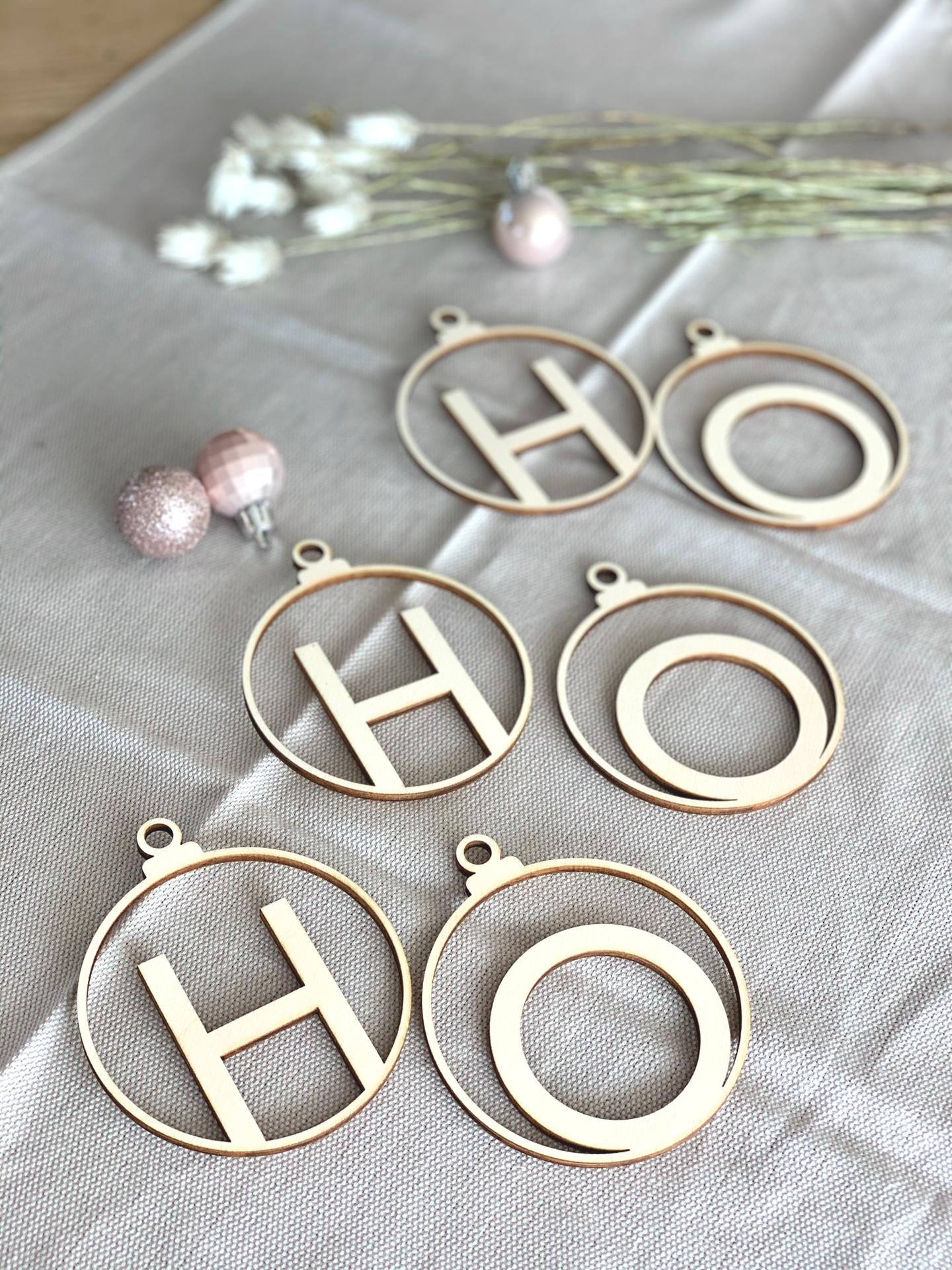Wooden Christmas bauble with letter