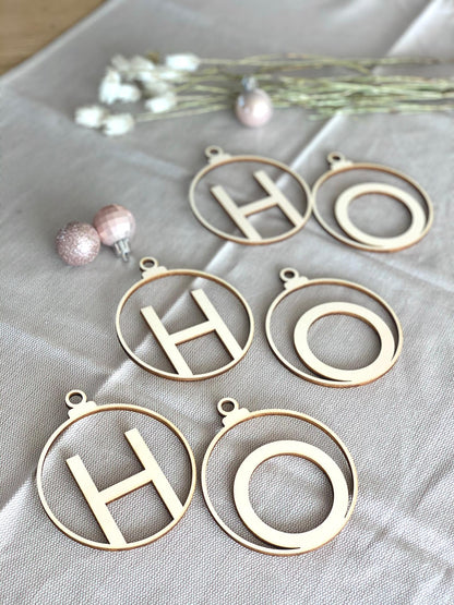 Wooden Christmas bauble with letter