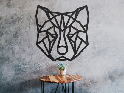 Houten wanddecoratie - Geometrische hond Akita Inu / Shiba
