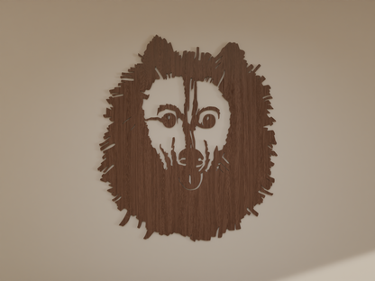 Houten wandddecoratie - Keeshond