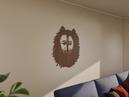 Houten wandddecoratie - Keeshond