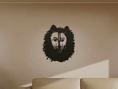 Houten wandddecoratie - Keeshond