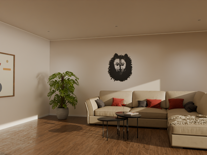 Houten wandddecoratie - Keeshond