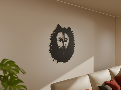Houten wandddecoratie - Keeshond