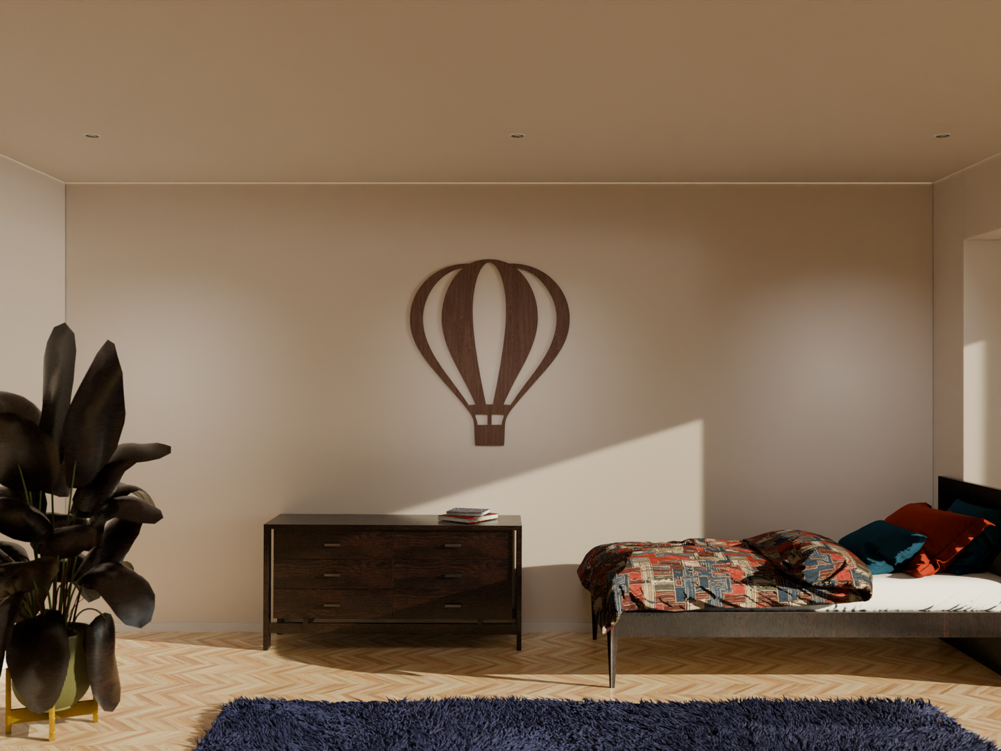 Houten Wanddecoratie - Luchtballon