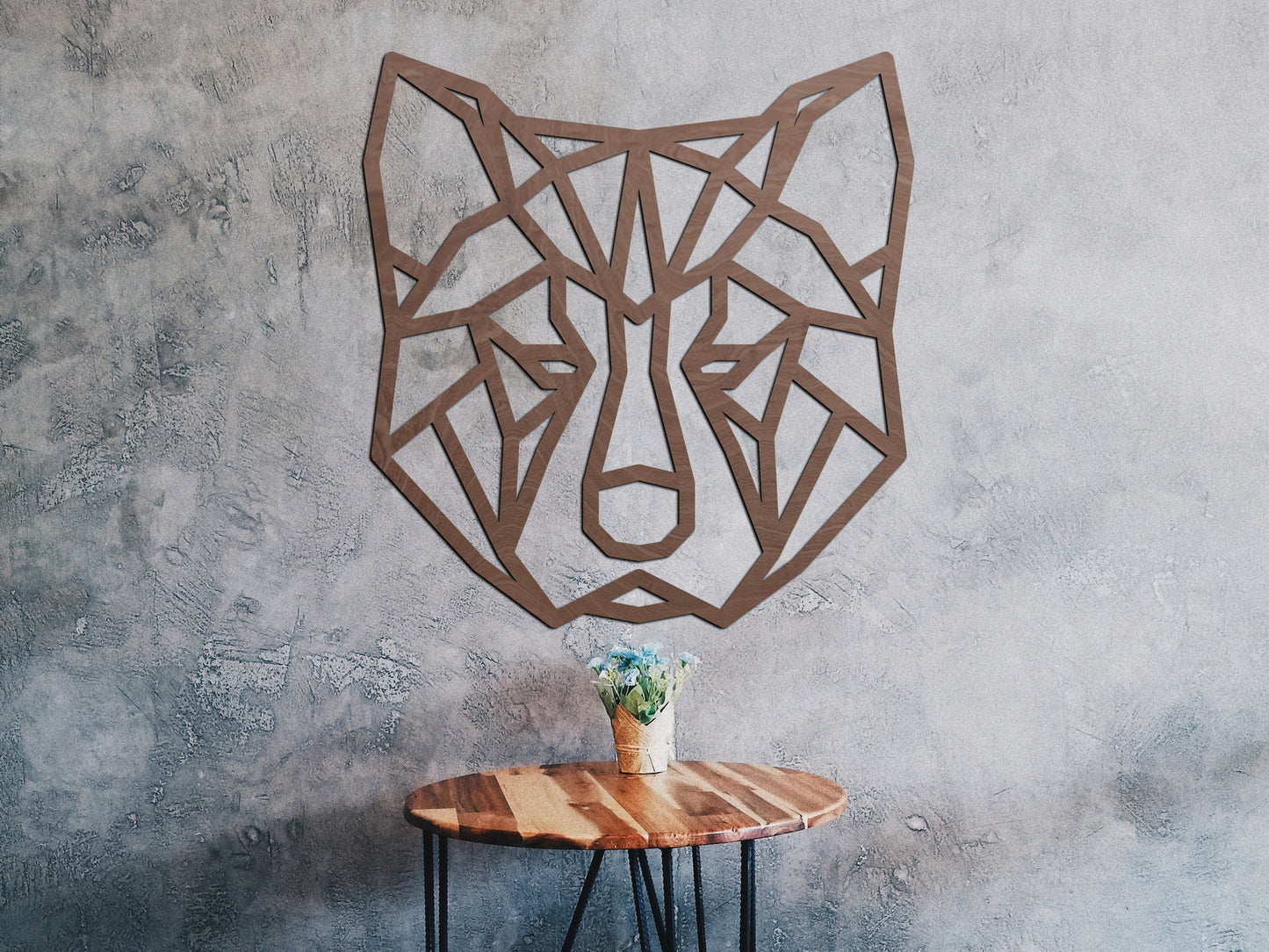 Houten wanddecoratie - Geometrische hond Akita Inu / Shiba