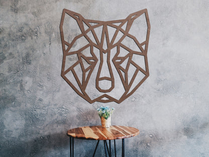 Houten wanddecoratie - Geometrische hond Akita Inu / Shiba