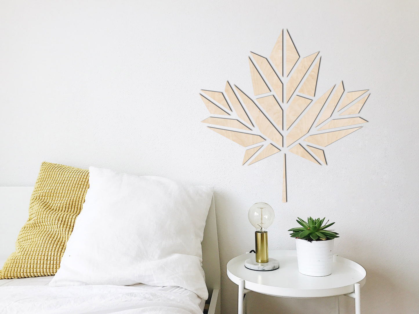 Décoration murale en bois - Feuille d'érable en origami