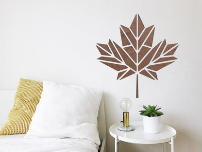 Décoration murale en bois - Feuille d'érable en origami