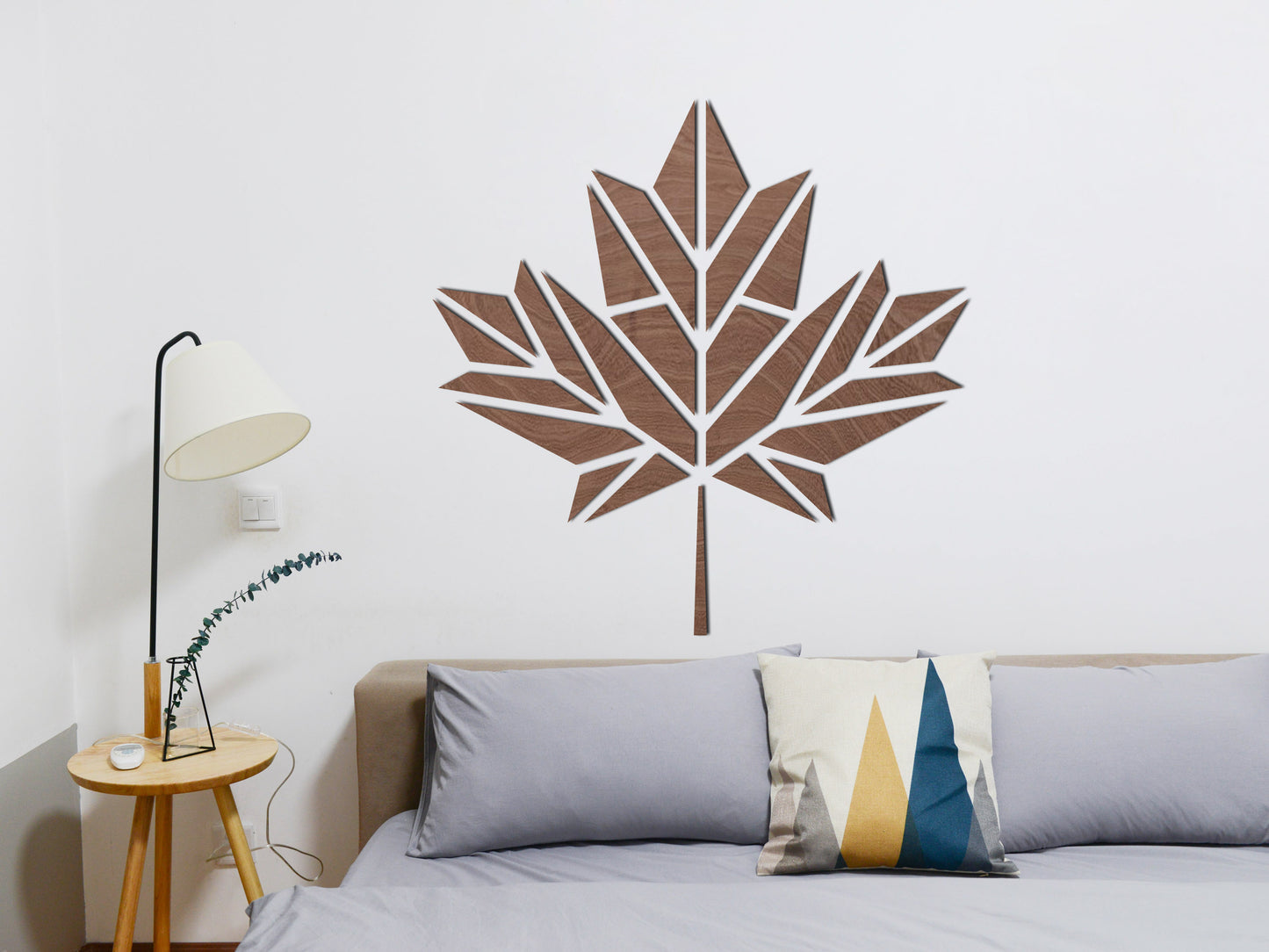Décoration murale en bois - Feuille d'érable en origami