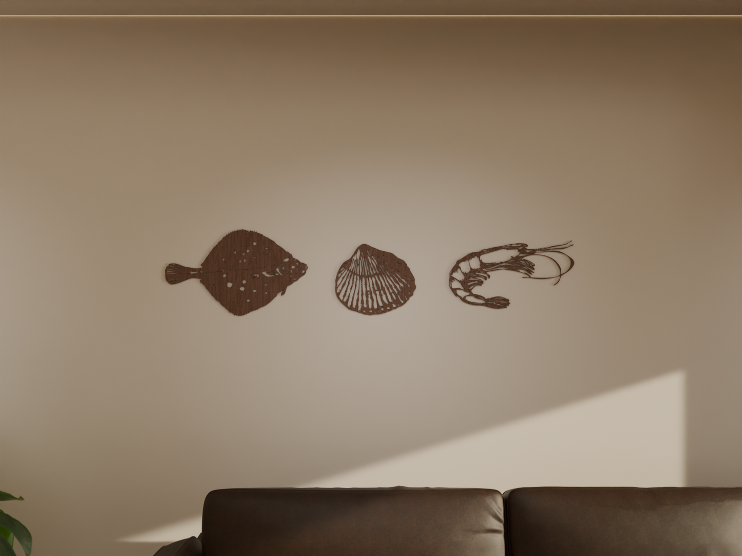 Houten wanddecoratie - Schaaldieren