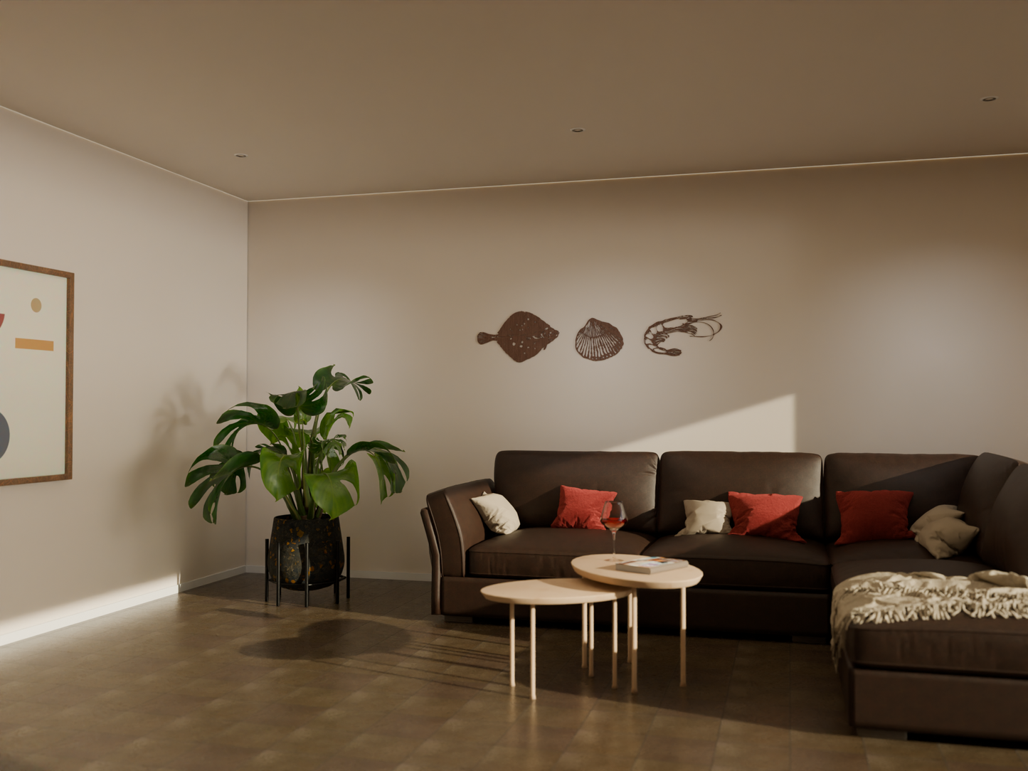 Houten wanddecoratie - Schaaldieren