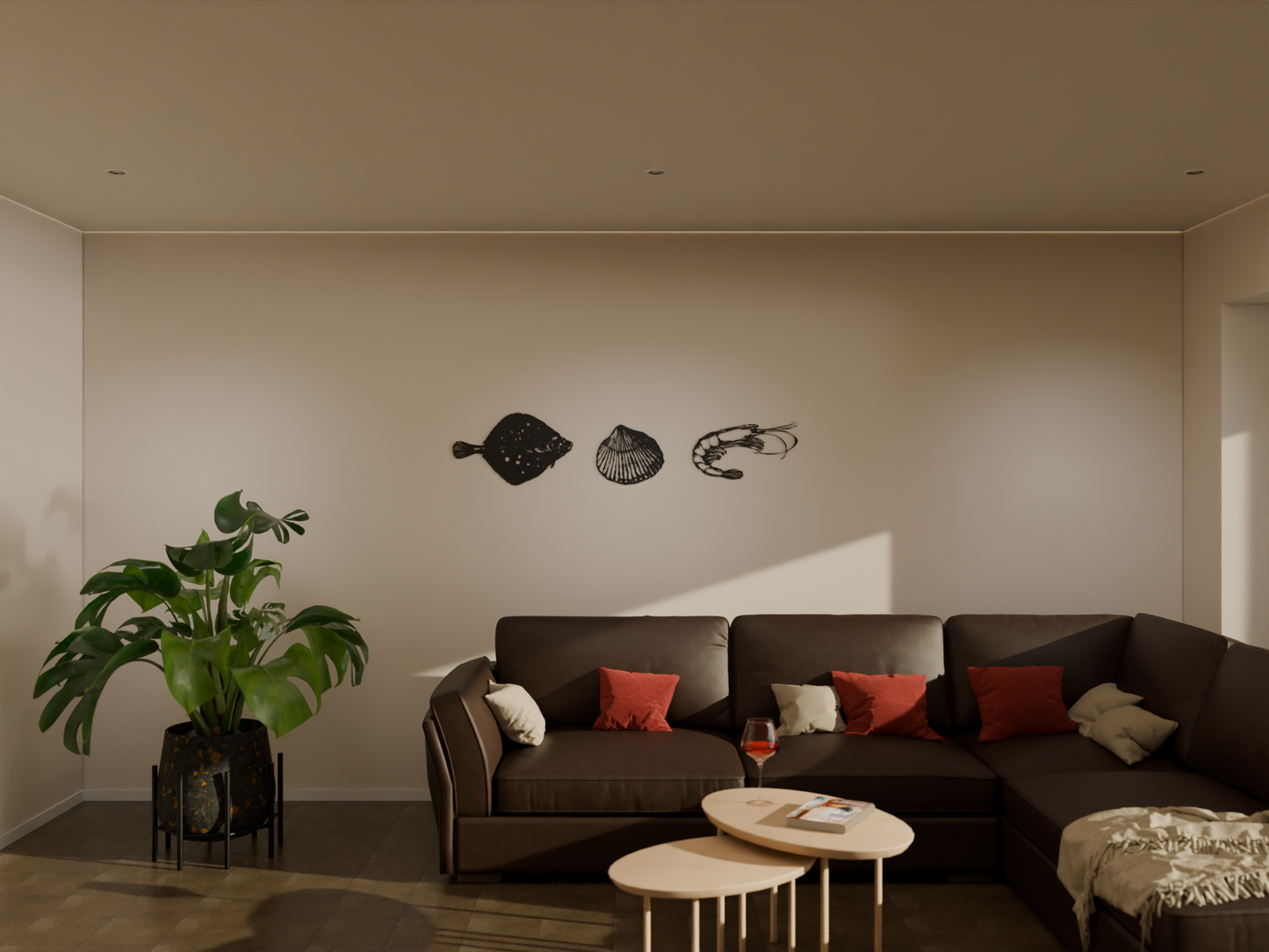 Houten wanddecoratie - Schaaldieren