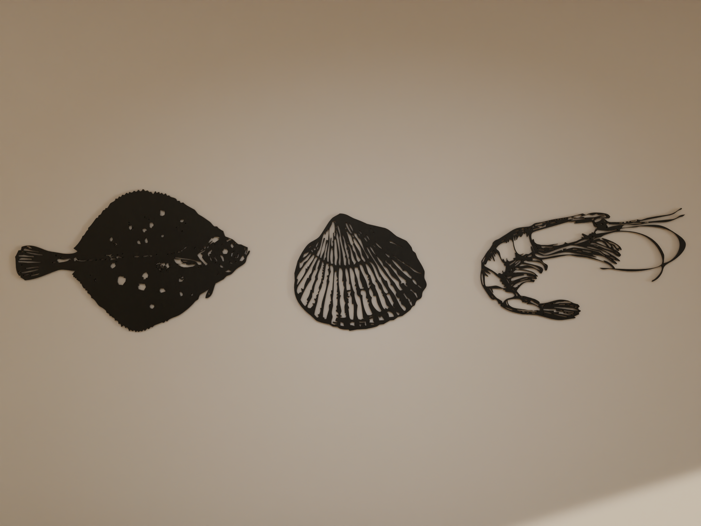 Houten wanddecoratie - Schaaldieren