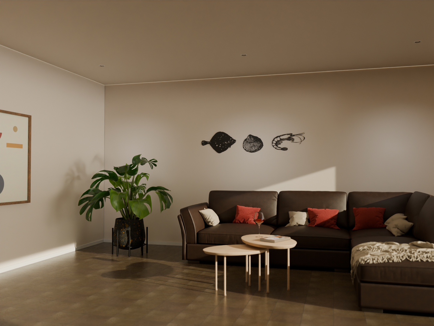 Houten wanddecoratie - Schaaldieren