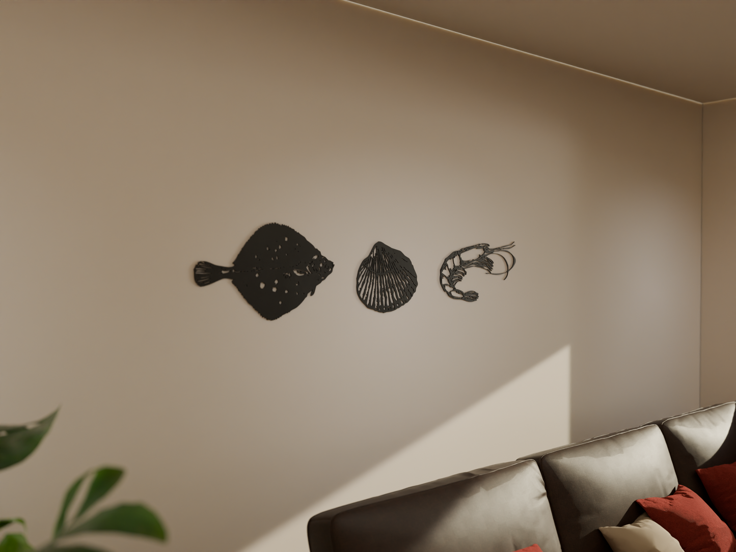 Houten wanddecoratie - Schaaldieren