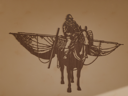 Houten wanddecoratie - Paardenvisser