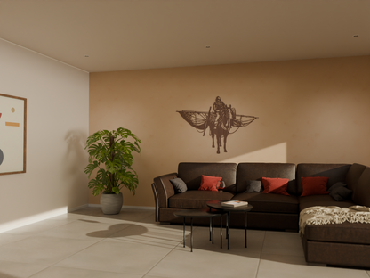 Houten wanddecoratie - Paardenvisser