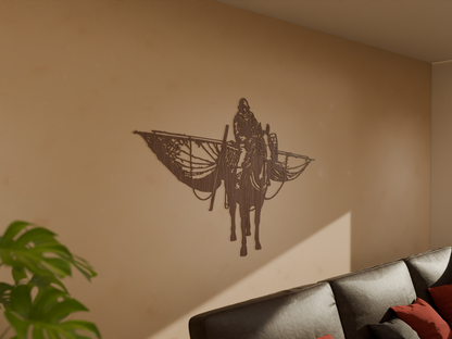 Houten wanddecoratie - Paardenvisser