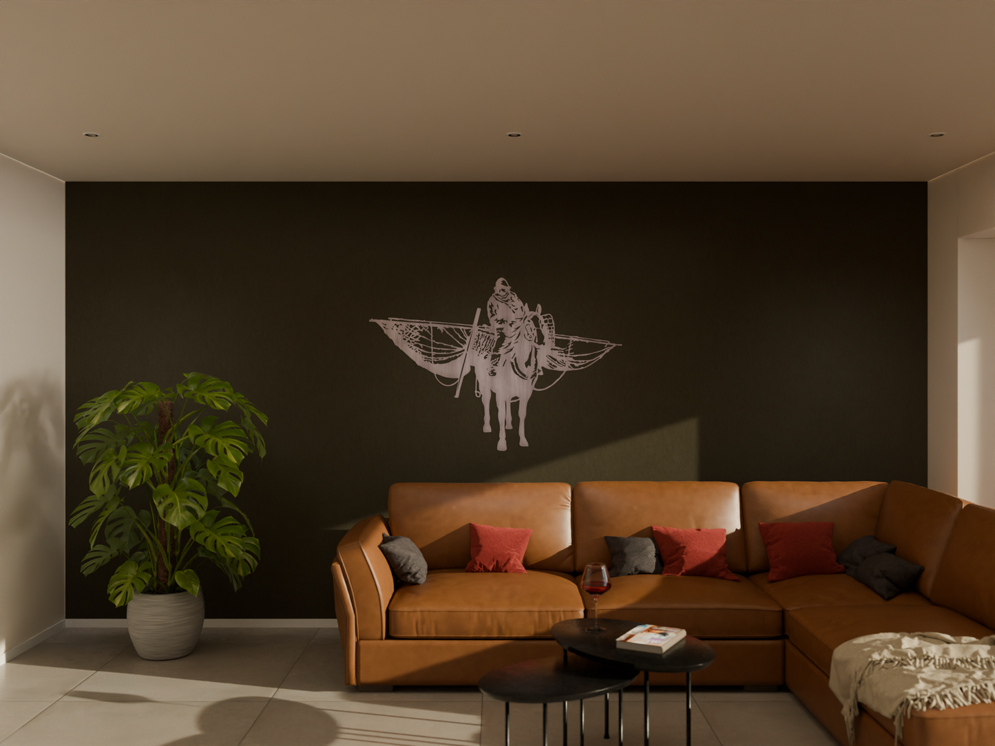 Houten wanddecoratie - Paardenvisser