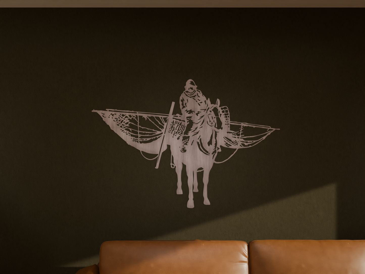 Houten wanddecoratie - Paardenvisser