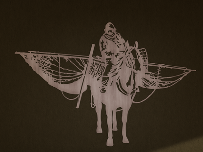 Houten wanddecoratie - Paardenvisser