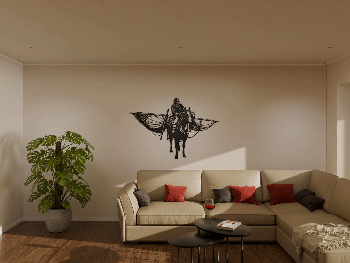 Houten wanddecoratie - Paardenvisser