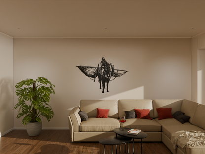 Houten wanddecoratie - Paardenvisser