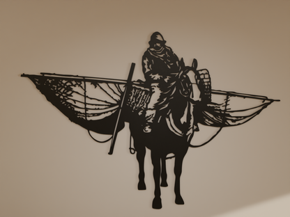 Houten wanddecoratie - Paardenvisser