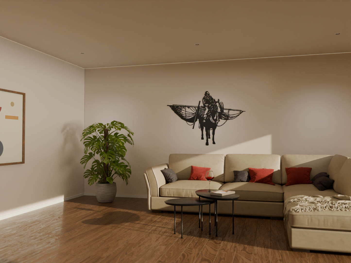 Houten wanddecoratie - Paardenvisser