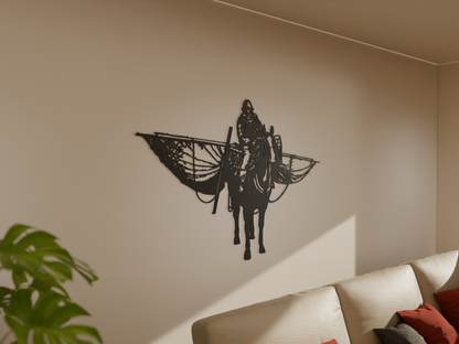 Houten wanddecoratie - Paardenvisser