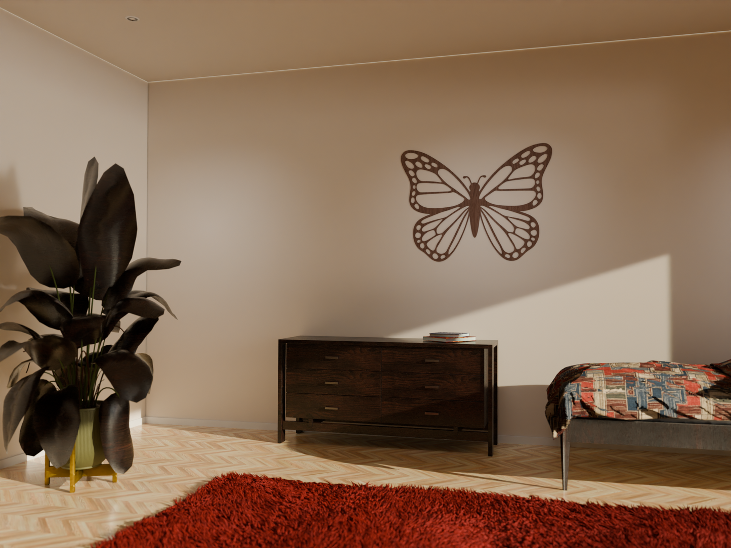 Houten wanddecoratie - Vlinder